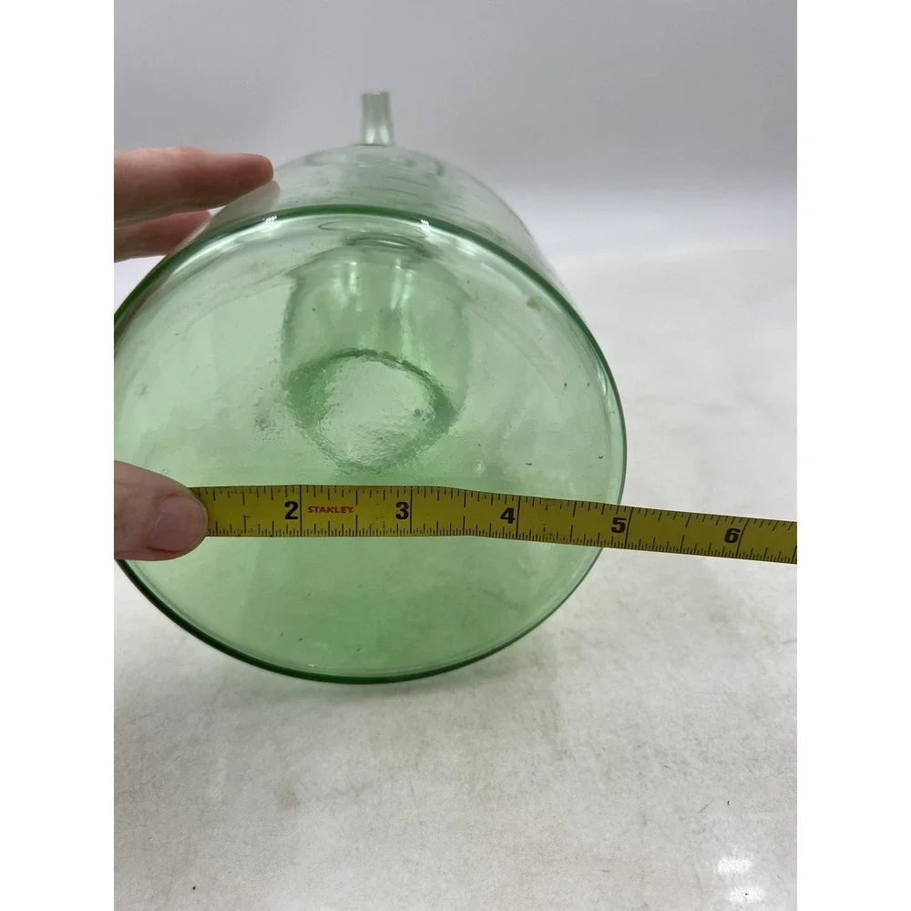 Vintage Green Hand Blown Glass Wine Decanter with Built-in Ice Chamber 11